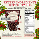 Cherry Republic Exceptionally Dark Chocolate Covered Cherries, 12 oz, Pack of 2 - Real Michigan Montmorency Tart Cherries with 72% Cacao, All-Natural