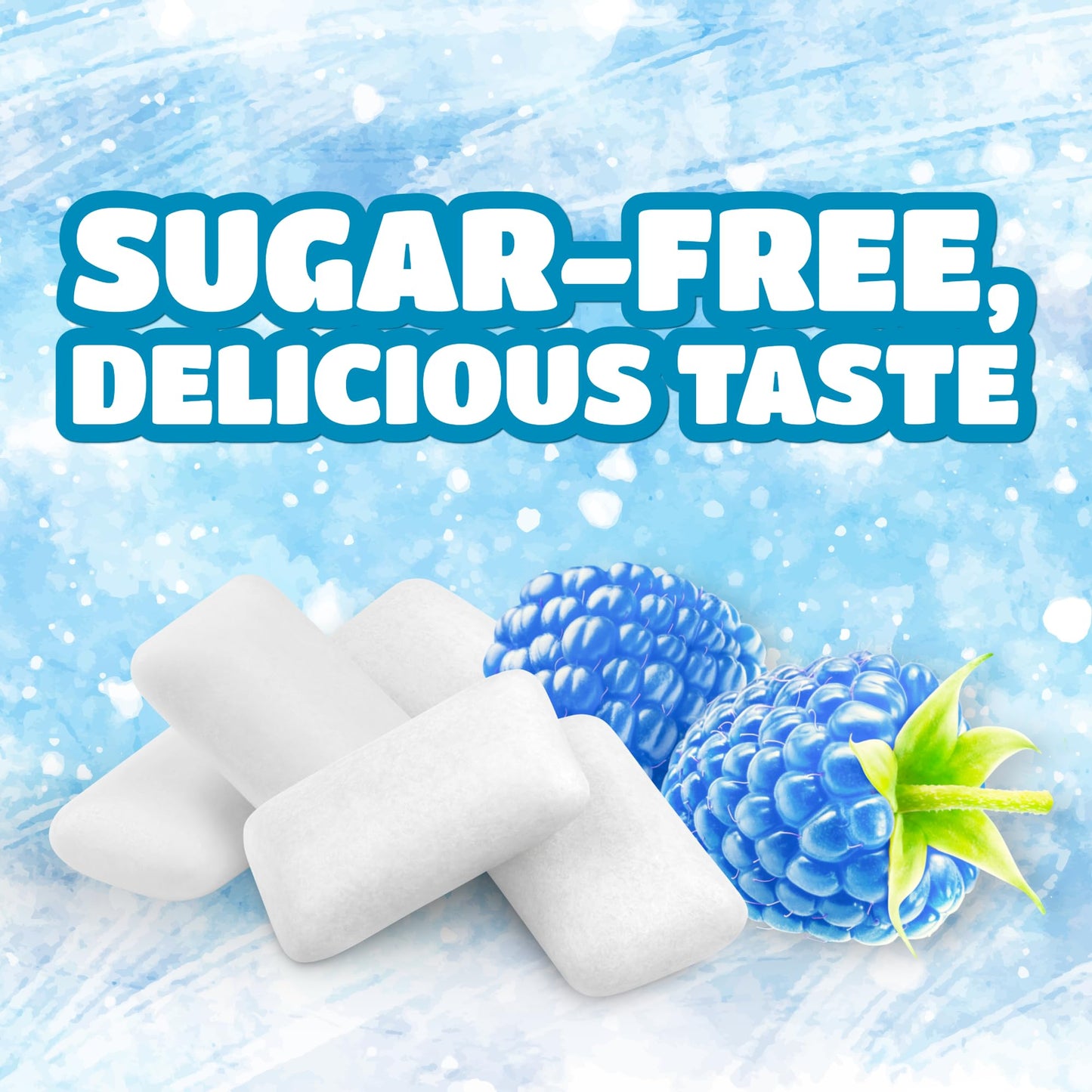 ICEE Blue Raspberry Sugar Free Gum by Bubblegum Kids | Sugarless Gum with Xylitol | Vegan, Peanut Free, Low Calorie Candy Alternative for Kids