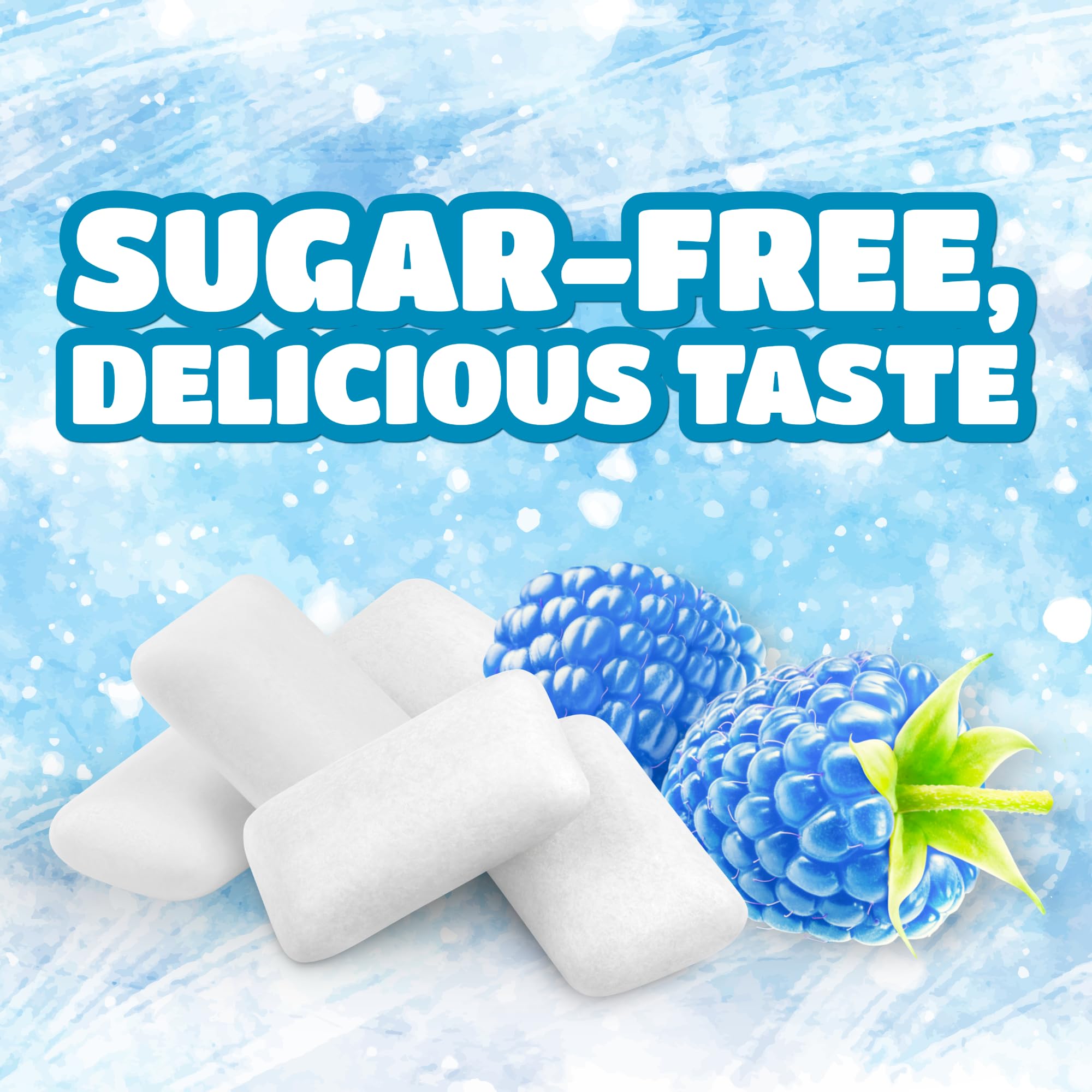 ICEE Blue Raspberry Sugar Free Gum by Bubblegum Kids | Sugarless Gum with Xylitol | Vegan, Peanut Free, Low Calorie Candy Alternative for Kids