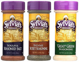Sylvia's Seasoning Variety Pack, (Great! Greens 5.25oz, Soulful Seasoned Salt 7oz, and Secret Seasoning 1.5oz) 3 Containers