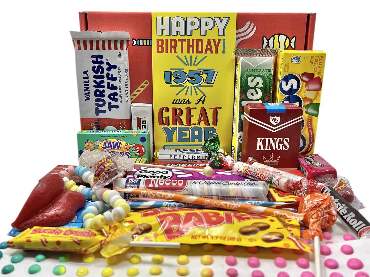 RETRO CANDY YUM ~ 1957 69th Birthday Gift Box of Nostalgic Retro Candy Assortment for 69 Year Old Man or Woman Born 1957 Jr