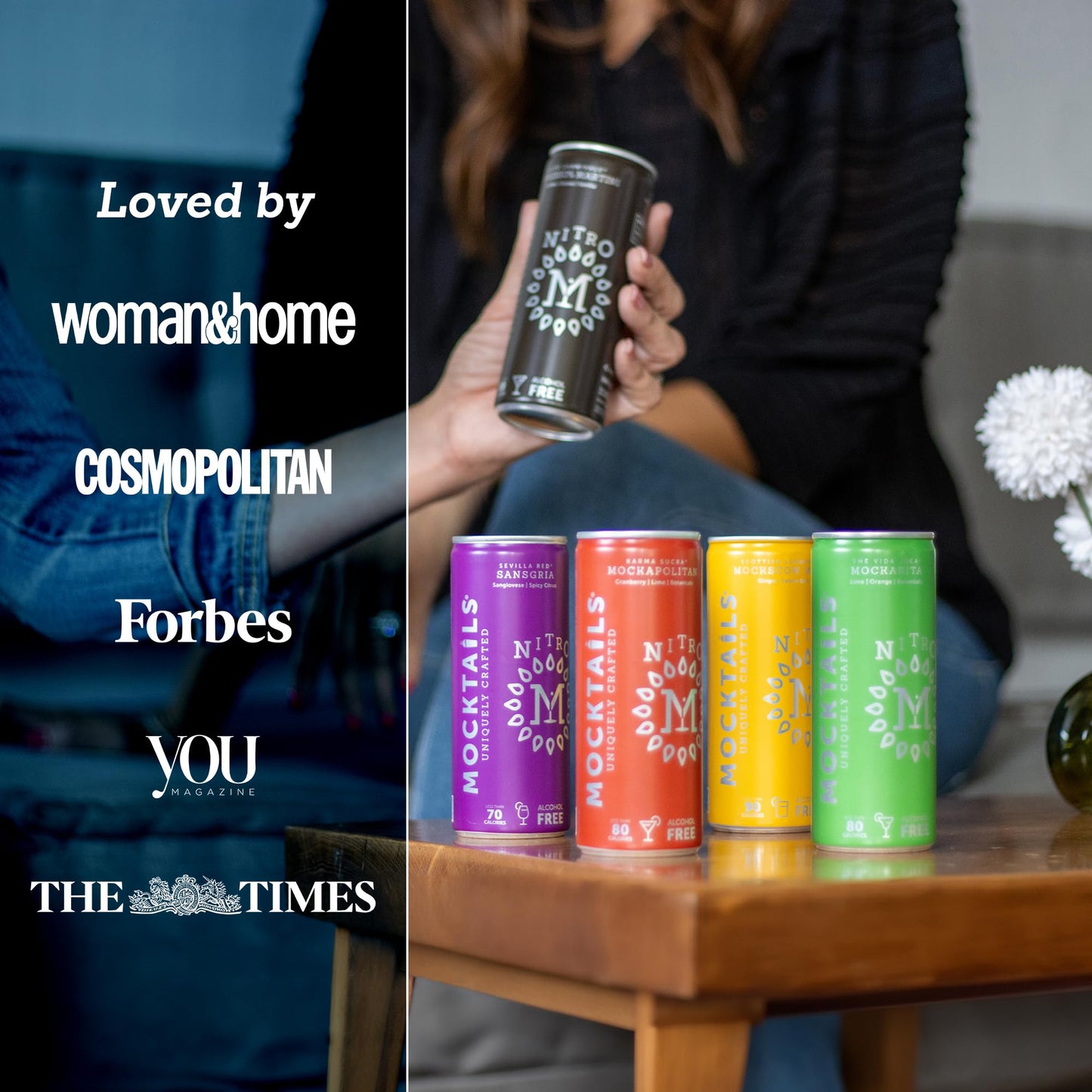 Mocktails Uniquely Crafted Alcohol Free | Award Winning Variety Pack Nitro Slim Cans | Non-Alcoholic Cocktail, Low Calorie, Non-GMO, Vegan Alternative