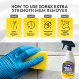 ZORBX Extra Strength Remover & Cleaner Spray 24 FL Oz - Scrub Free Formula - Bleach Free Stain & Smell Eliminator for Shower, Bathroom, Ceiling