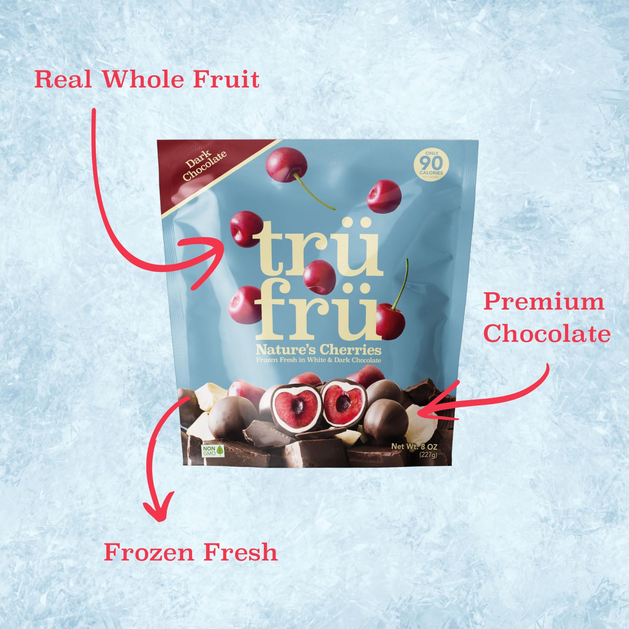 Tru Fru Dark And White Chocolate Cherries, 8 Ounce