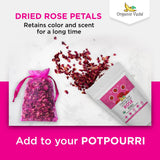 Organic Veda Dried Rose Petals, 4 oz - 100% Organic Real Edible Rose Petals - Food Grade USDA Rose Petal for Making Rose Water, Baking, Herbal Tea