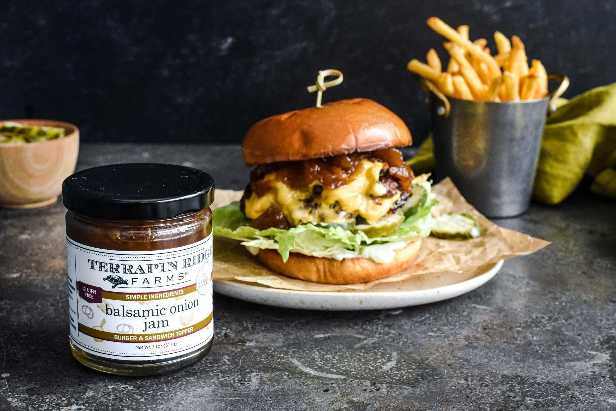 Terrapin Ridge Farms Balsamic Onion Jam, Rich Caramelized Flavor, Vegan & Gluten Free - 44.5 Ounce Tub