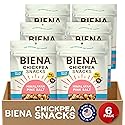 BIENA Chickpea Snacks - Crunchy Roasted Chickpeas - High Fiber Vegan Protein Snacks for Adults and Kids - 6 pack, 12 ounce Bags - Himalayan Pink Salt