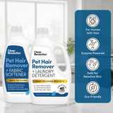 Clean Revolution Pet Hair Remover Laundry System 2-pack: Laundry Detergent + Fabric Softener with HairLift Technology, Fragrance-Free, 6 Natural