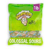 WARHEADS Colossal Sours - Giant Sour and Sweet Candy with a Tangy Crunch - Intense Fruit Flavors - Blue Raspberry, Orange & Green Apple - 1 lb. Bag