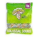 WARHEADS Colossal Sours - Giant Sour and Sweet Candy with a Tangy Crunch - Intense Fruit Flavors - Blue Raspberry, Orange & Green Apple - 1 lb. Bag