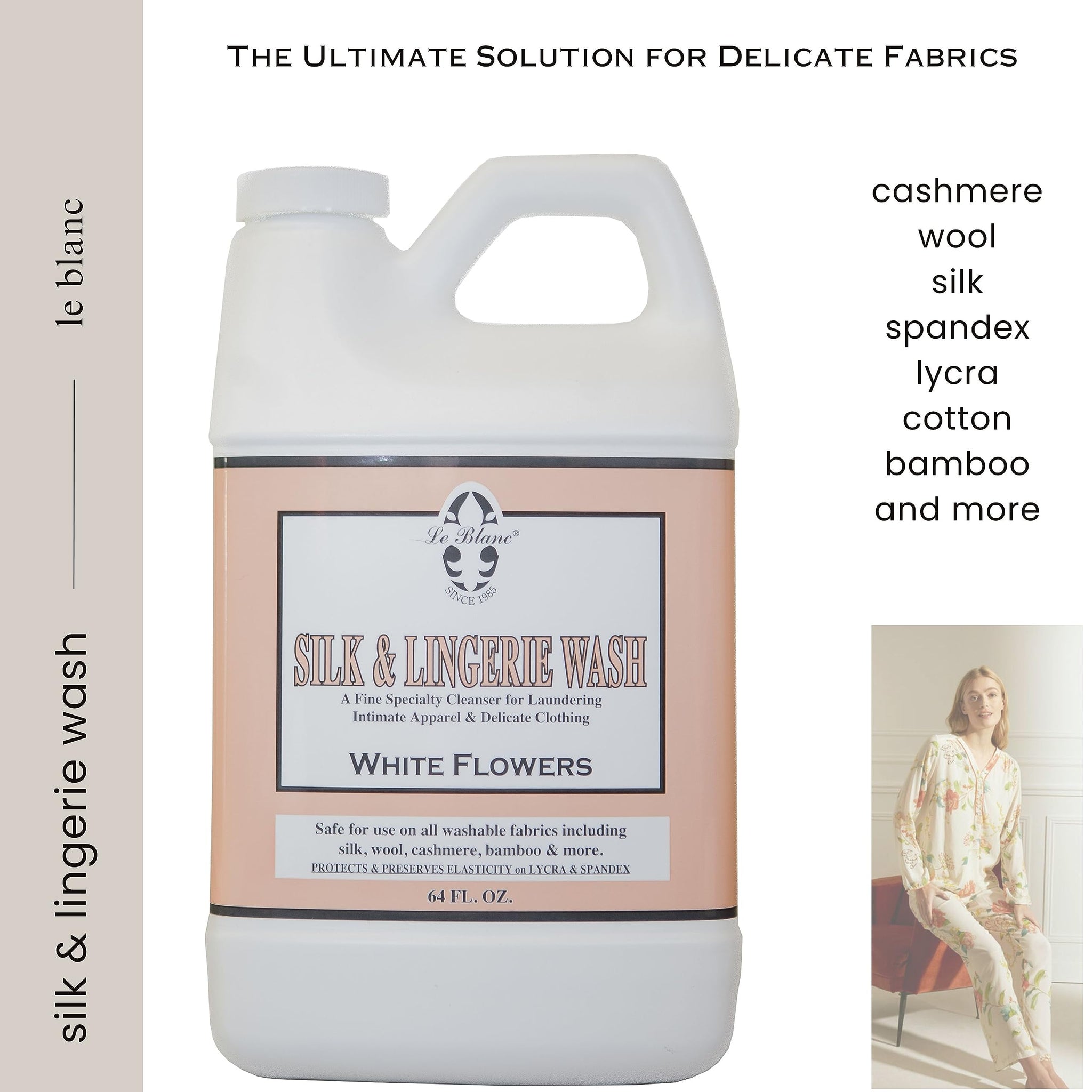 Le Blanc® White Flowers Silk & Lingerie Wash - Luxury Laundry Cleanser for Delicates- 64 oz. (1 pack)