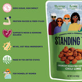 Standing Tall Roasted Soybean - Chili Lime- 12g protein, 2g fiber, 0g sugar, Plant-Based Vegan Snack, Gluten-Free, Non-GMO, 3 Count Variety Pack, 5oz