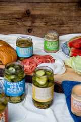 The People's Provisions - All Things Pickled - Garlic Dill, Spicy Garlic, Bread & Butter, Sweet & Spicy, and Pickled Carrots in one gift pack (5 jars)
