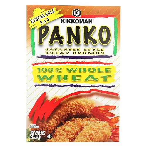 Kikkoman Japanese Style Whole Wheat Panko Bread Crumbs 8 ounce Resealable Package