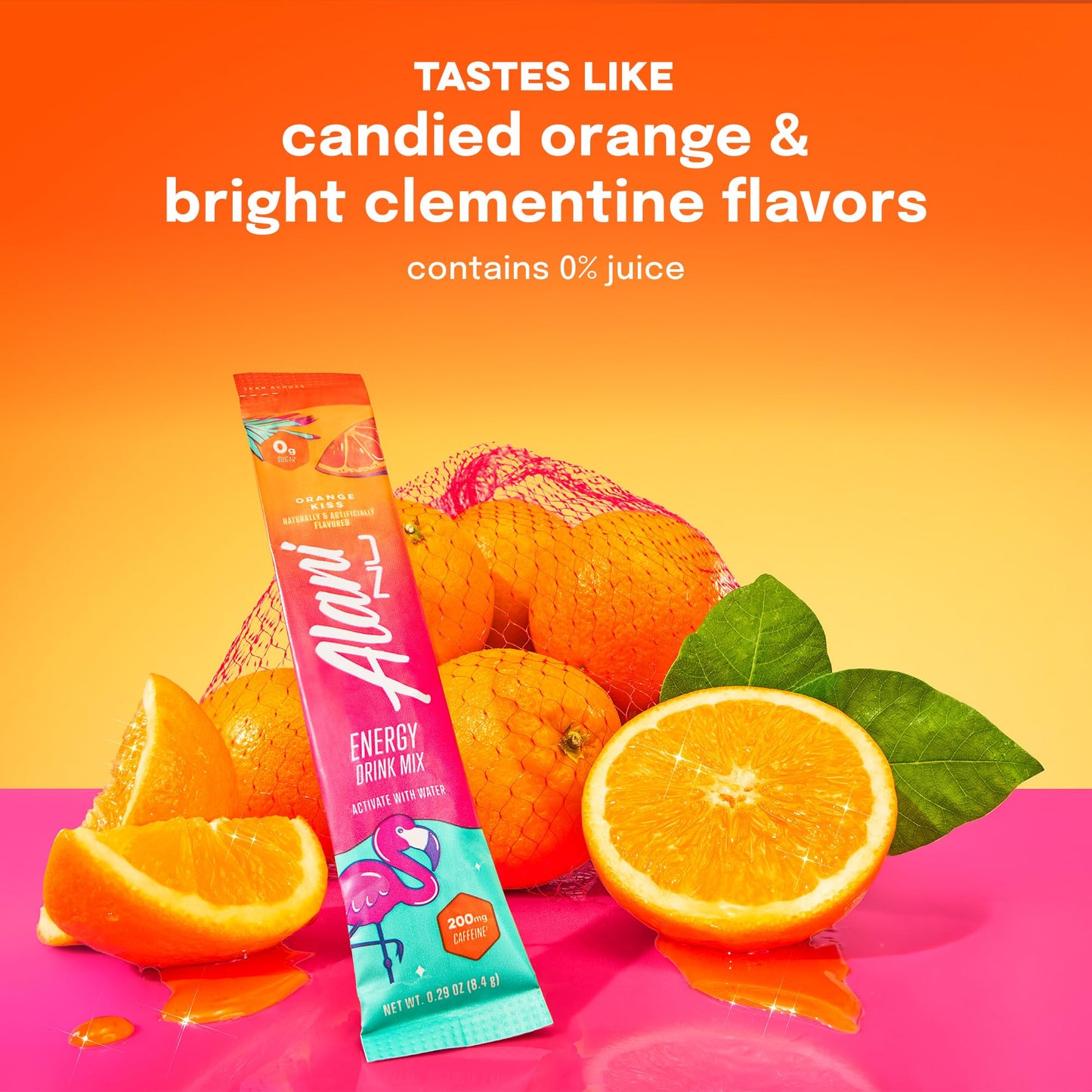 Alani Nu ORANGE KISS Energy Sticks, Energy Drink Powder, 200mg Caffeine, Pre Workout Performance with Antioxidants, On-The-Go Drink Mix, Biotin, B