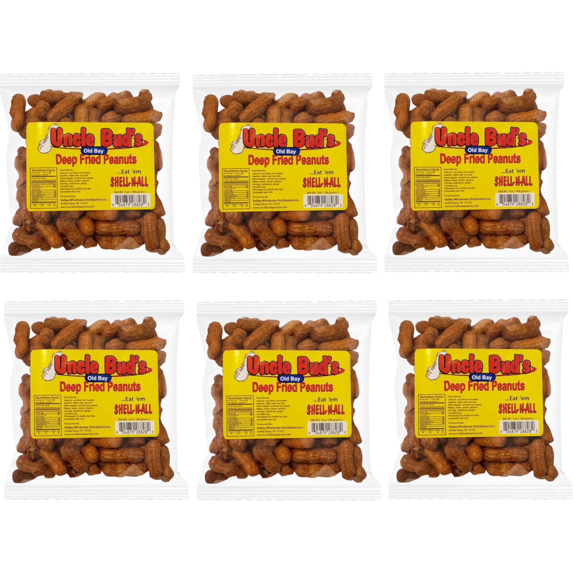 Deep Fried Peanuts -Eat em Shell & All! (Old Bay) 6 PACK