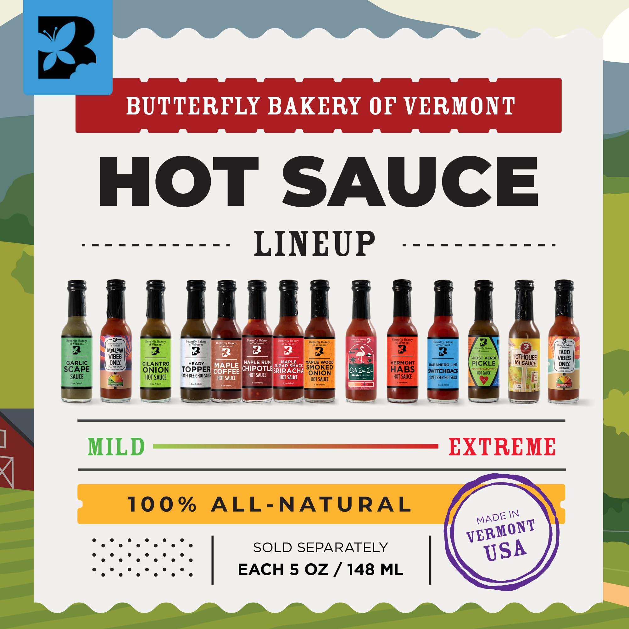 Butterfly Bakery of Vermont Habanero Lime Craft Beer Hot Sauce, 5 fl oz