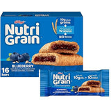 Nutri-Grain Breakfast Bars, Made with 10g Whole Grains, Snack Bars, Blueberry, 20.8oz Box (16 Count)