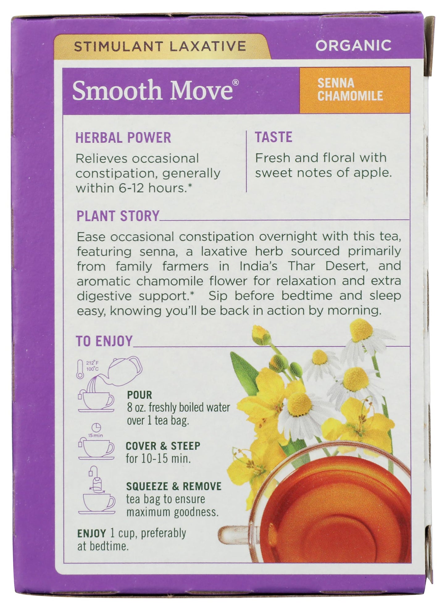 Traditional Medicinals Organic Smooth Move Chamomile Tea, 16 Tea Bags