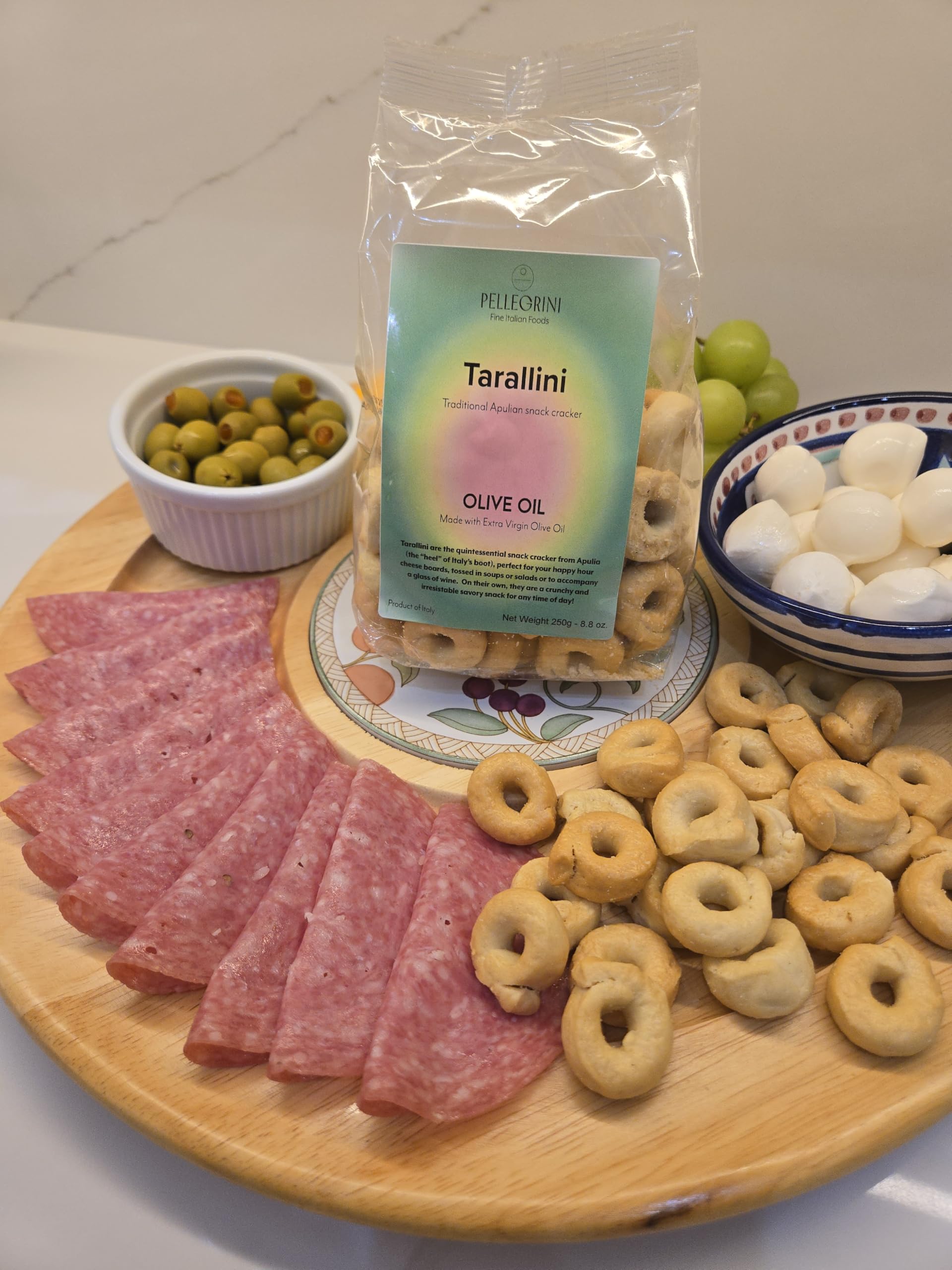 Tarallini Italian Snack Crackers - All Natural, Oven Baked Crunchy Crackers from Puglia made with Clean Ingredients including Extra Virgin Olive Oil