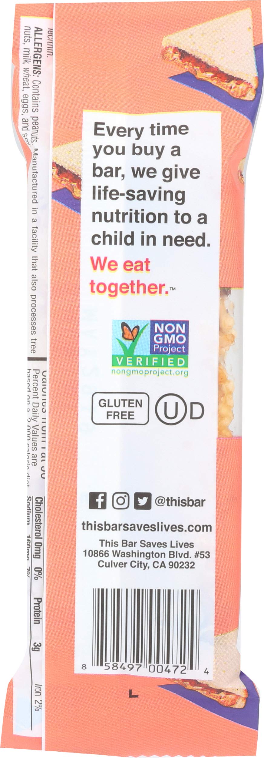 THIS BAR SAVES LIVES. PB & J Granola Bar, 1.4 OZ