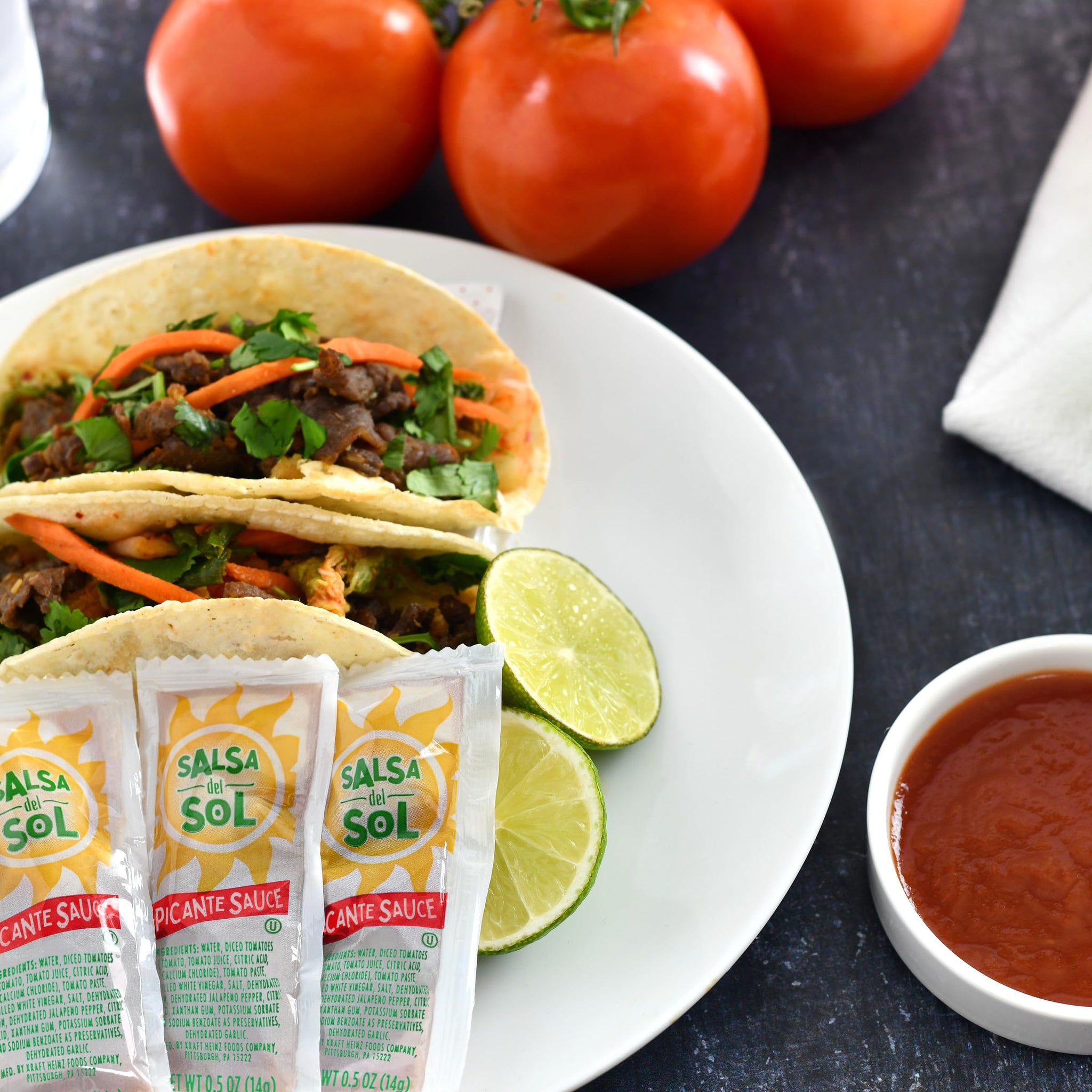 Salsa Del Sol Picante Sauce Single Serve Packet (0.5 oz Packets, Pack of 200)