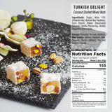 HazerBaba Coconut Dusted Turkish Delight Candy,%15 Nut-Rich,7oz(Pack of 1)