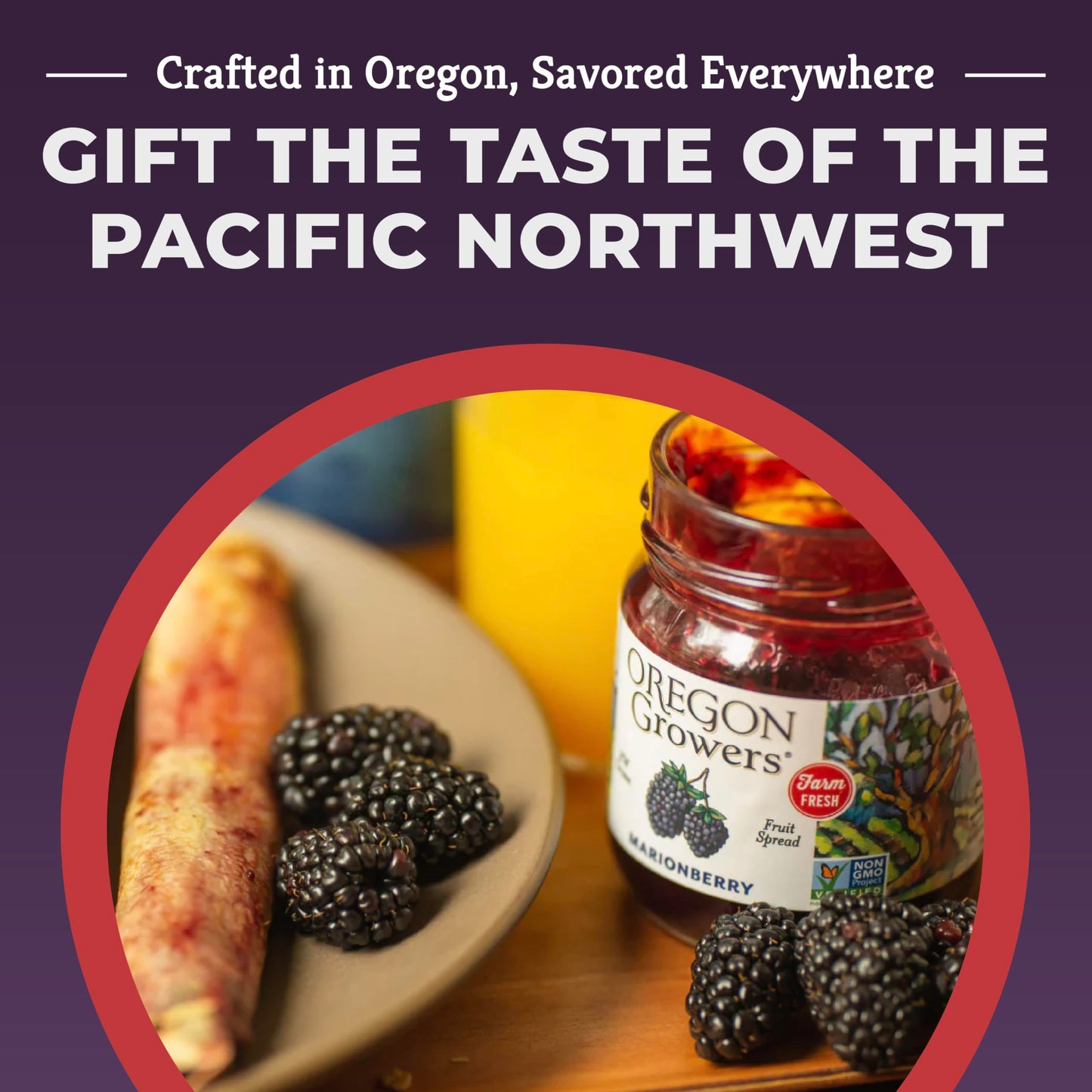 Oregon Growers, Marionberry Jam, Strawberry Jam, & Red Raspberry Jam Variety Pack - Marionberry Preserves, Strawberry Preserves, Red Raspberry