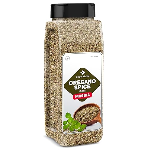 Dependable Foods Oregano Seasoning - 2.9 oz. Jar - Kosher, 100% Natural Oregano Leaves for Chefs, Restaurants - Non-GMO Dried Oregano Leaves Spice