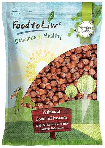 Food to Live Hazelnuts in Shell, 6 Pounds - Oregon Whole Filberts for Snacking Baking and Crafts, Unsalted, Unroasted, Keto, Vegan, Kosher, Bulk Nuts