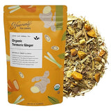 Heavenly Tea Leaves Organic Turmeric Ginger, Bulk Loose Leaf Herbal Tea, 1 Lb. (Approx. 200 Servings) - Naturally Caffeine Free, Inflammation