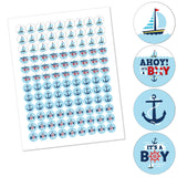 Big Dot of Happiness Ahoy It’s a Boy - Nautical Baby Shower Round Candy Sticker Favors - Labels Fit Chocolate Candy (1 Sheet of 108)