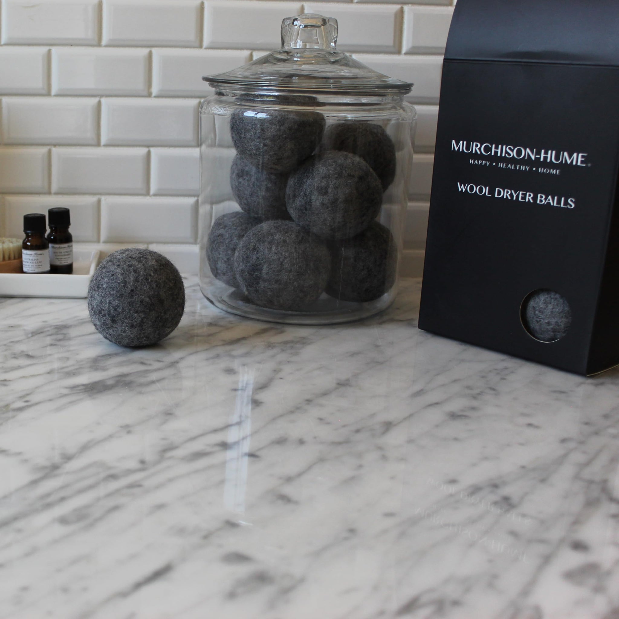 Murchison-Hume Wool Dryer Balls - 100% New Zealand Wool, Natural Fabric Softener, Reduces Drying Time, Eco-Friendly & Reusable - Set of 6