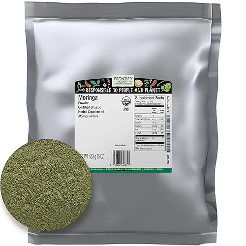 Frontier Bulk Moringa Powder, Organic, 16 Ounce