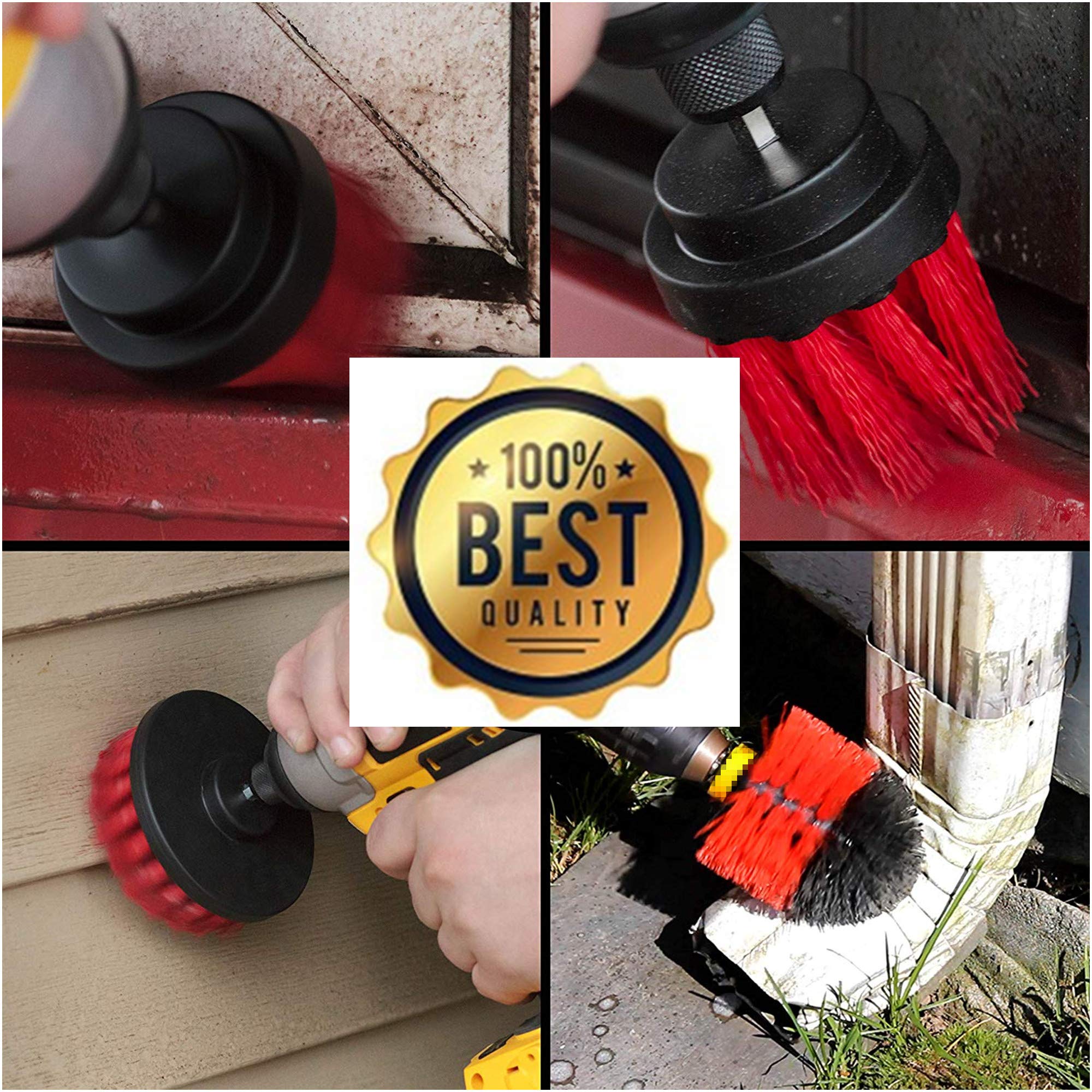 6 Piece Stiff Brush Drill Brush Kit/Spin Brush Power Scrubber/Cleaning for Home Kitchen Toilet Indoor Outdoor Garden Statues,Stone