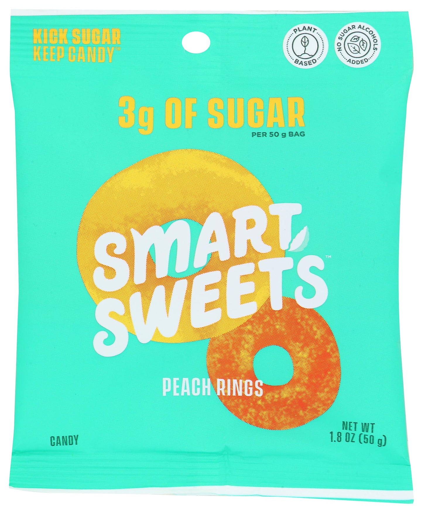 Smart Sweets, Peach Ring Gummies, 1.8 Ounce