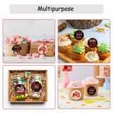 Happy 29th Birthday Party Favor Labels Chocolate Kisses Candy Stickers - Twenty Nine Years Old Birthday Round Candy Sticker Party Favors - Black