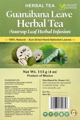 Guanábana Leaves Herbal Tea - Soursop Leaves (Annona muricata) - Jumbo Size - Net Wt. 113 g (4 oz) - 100% Natural, Hand-Selected, Sun-Dried Leaves