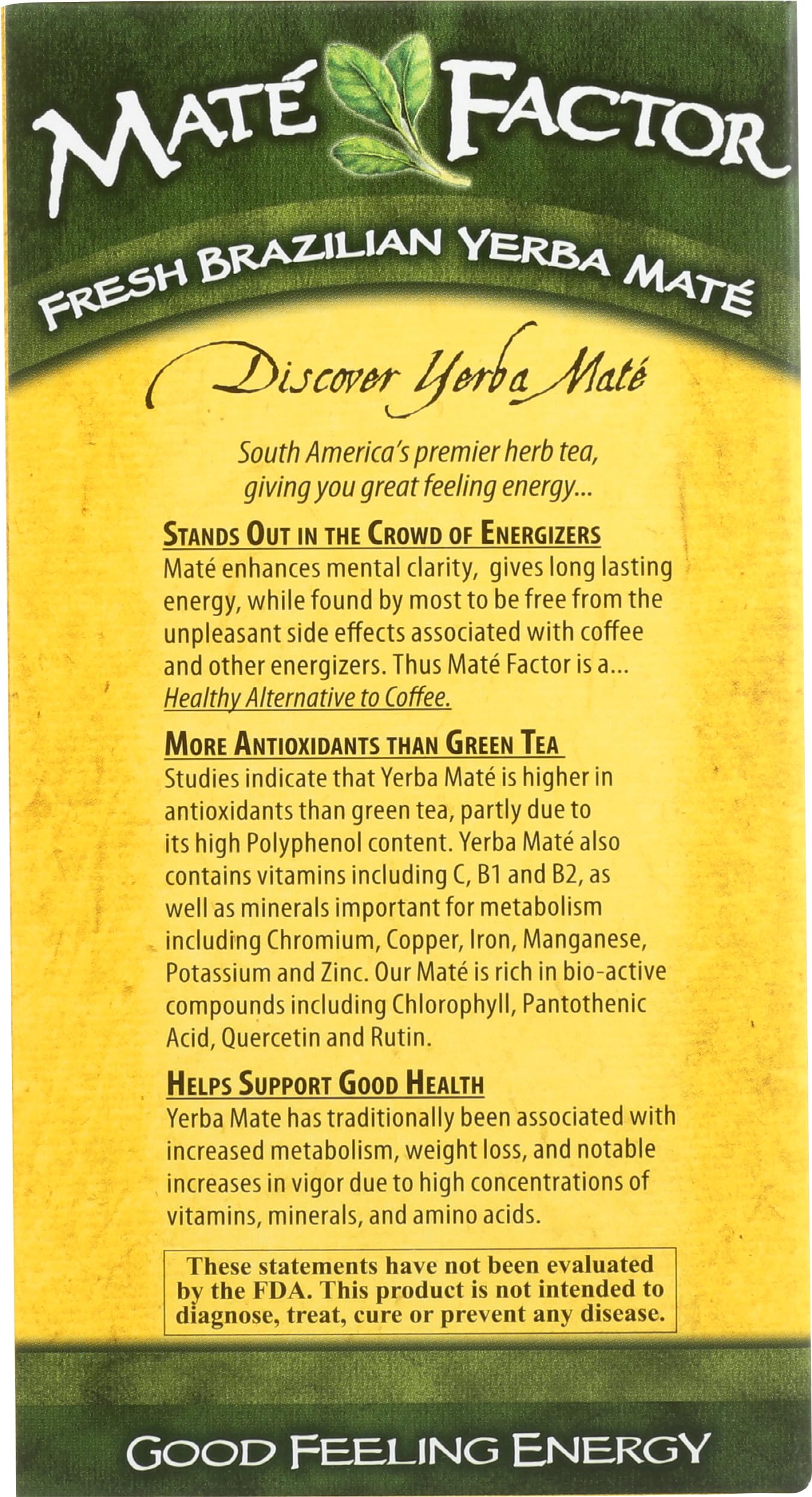 THE MATE FACTOR Lemon Ginger, 20 Count