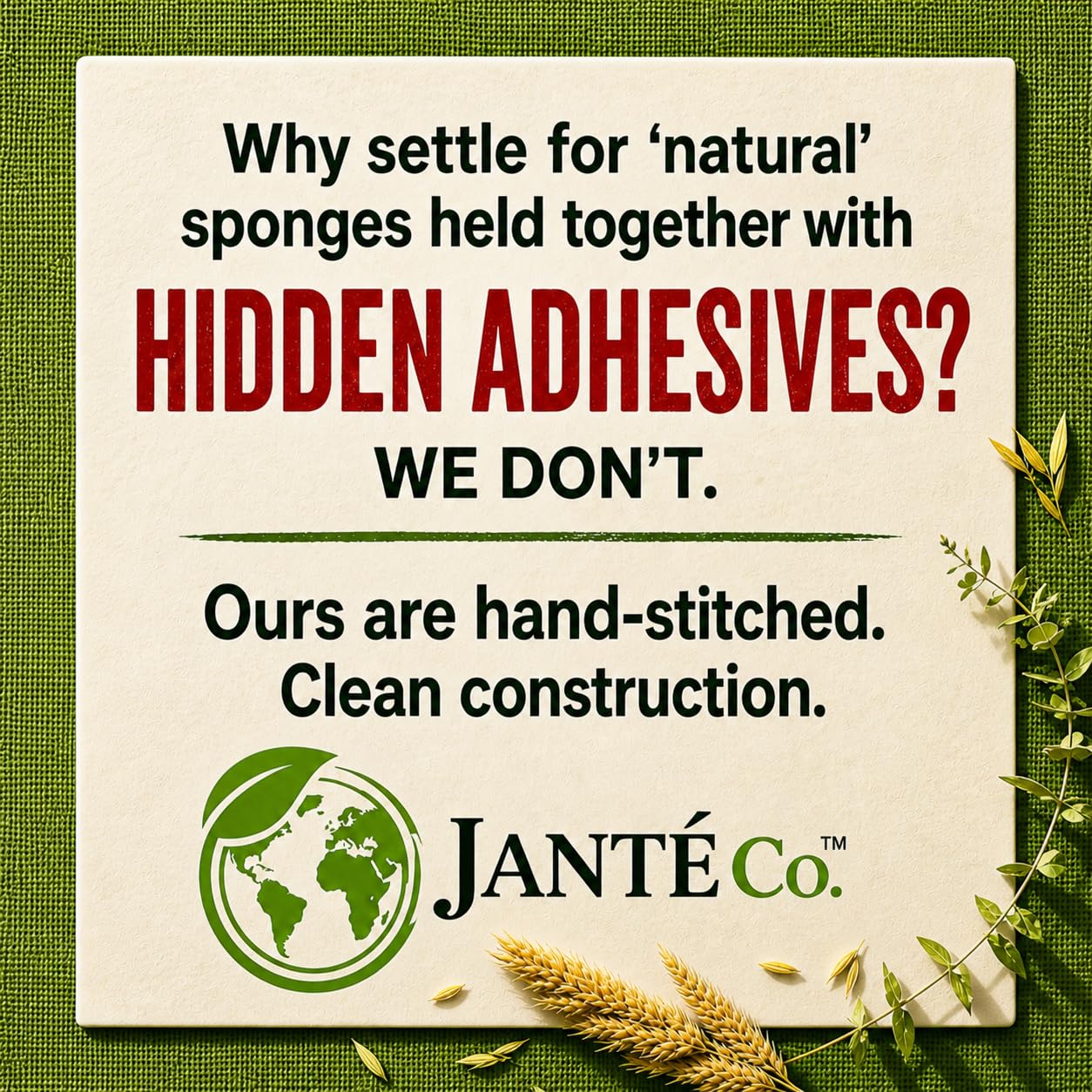 Eco Kitchen Sponges - Plant Based Cellulose & Natural Loofah Scrub Sponge - Biodegradable Dish Sponge - 6 Pack - by Janté Co.