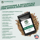 Elephantal Wellness Premium Well Balanced Herbal Tea | Healthy Cortisol, Adaptogenic Stress Energy Support with Ashwagandha, Goji, Reishi, Holy Basil