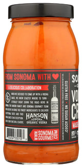 Sonoma Gourmet, Pasta Sauce Vodka Cream Organic, 25 Ounce