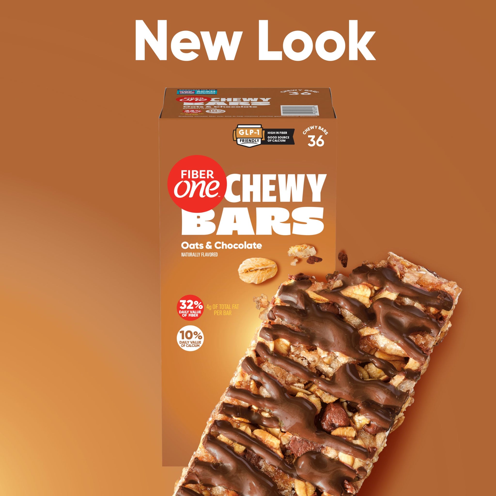 Fiber One Oats & Chocolate Chewy Bars, 36Count