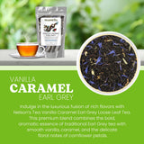 Nelson's Tea - Vanilla Caramel Earl Grey Loose Leaf Tea- Blend of Black Tea, Oolong, Cornflower Petals, and Natural Flavors- Tea or Dessert Smoothness