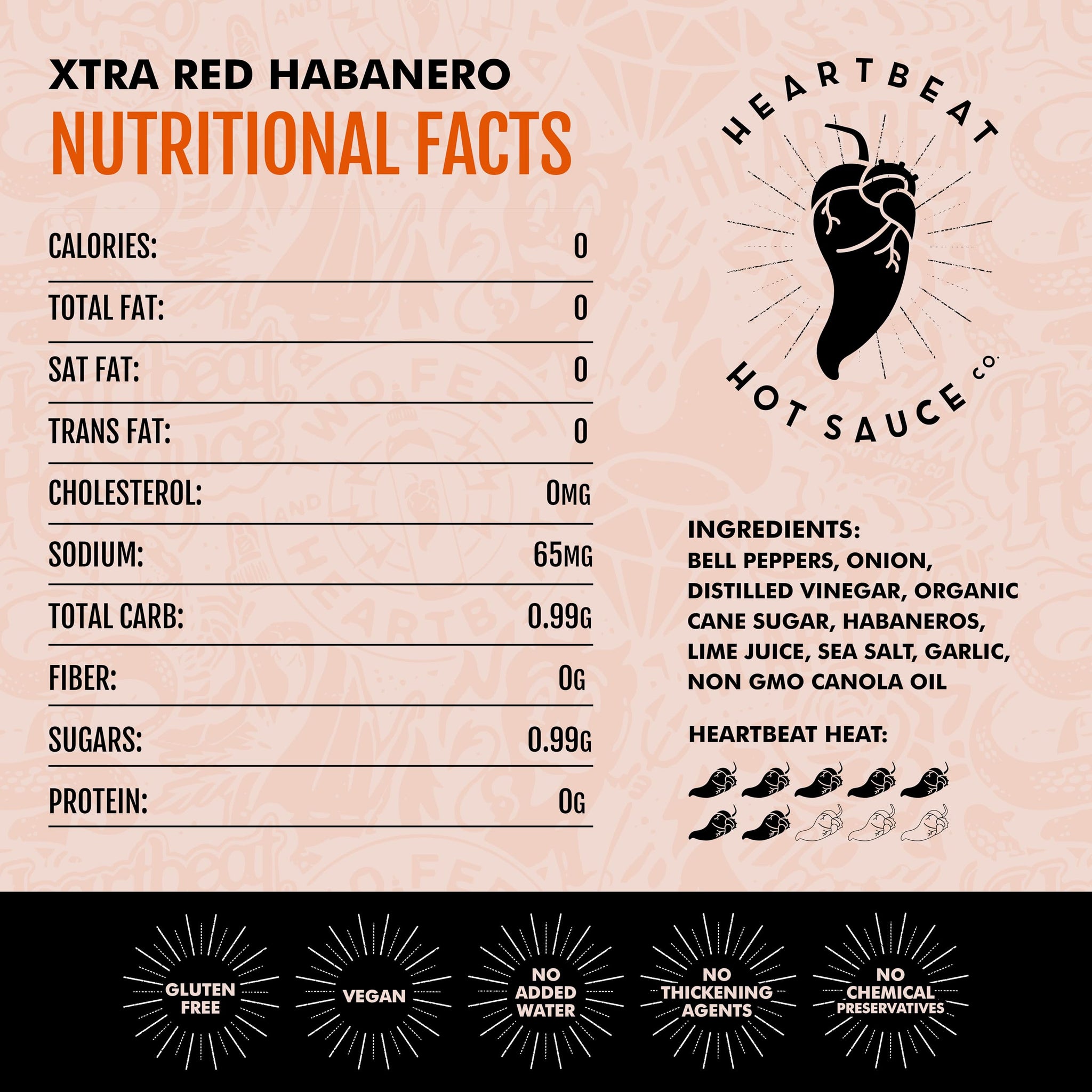 Heartbeat Hot Sauce Co. | In Flames Extra Hot Red Habanero, 6 oz.
