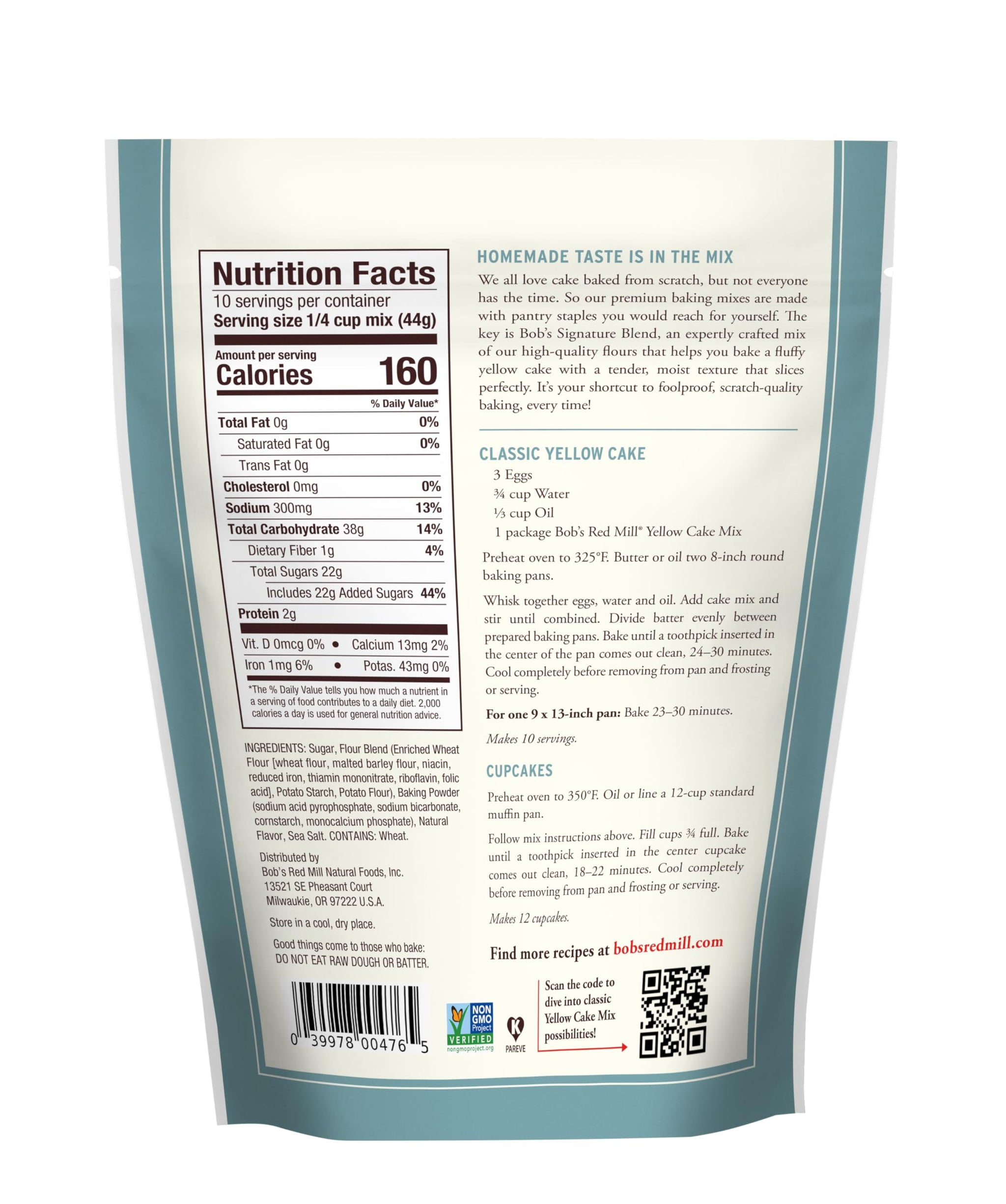 Bob's Red Mill Signature Yellow Cake Baking Mix, 15.5oz (Pack of 1) - Non GMO, Kosher