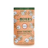 MRS. MEYER'S Clean Day Air Freshener Sachets, Fragrance for Your Locker, Car, Closet, and Gym Bag, Geranium, Pack of 3