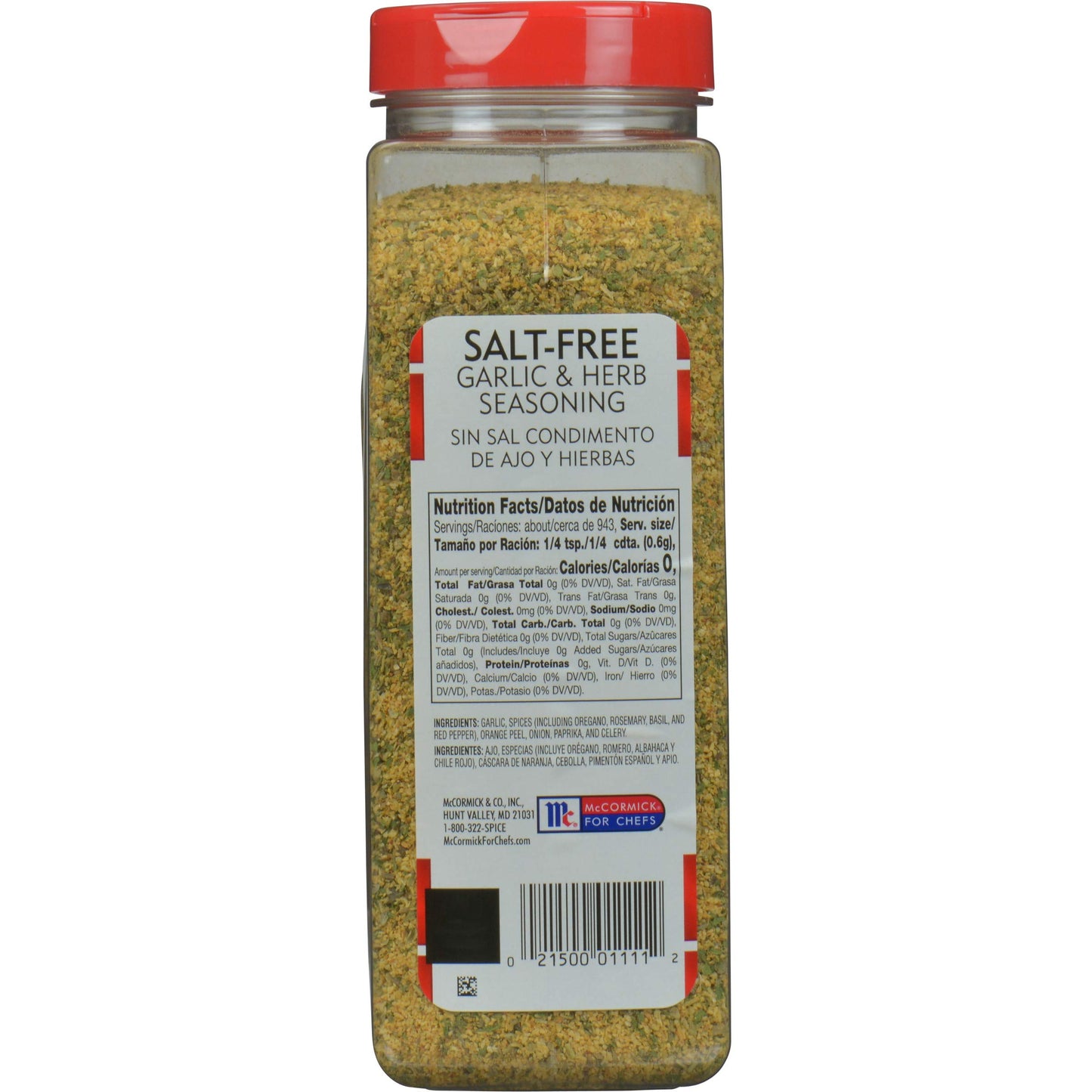 McCormick Perfect Pinch Garlic & Herb Seasoning, 19 oz - One 19 Ounce Container of Garlic Herb Seasoning to Add Zesty Flavor to Chicken, Pasta, Salads