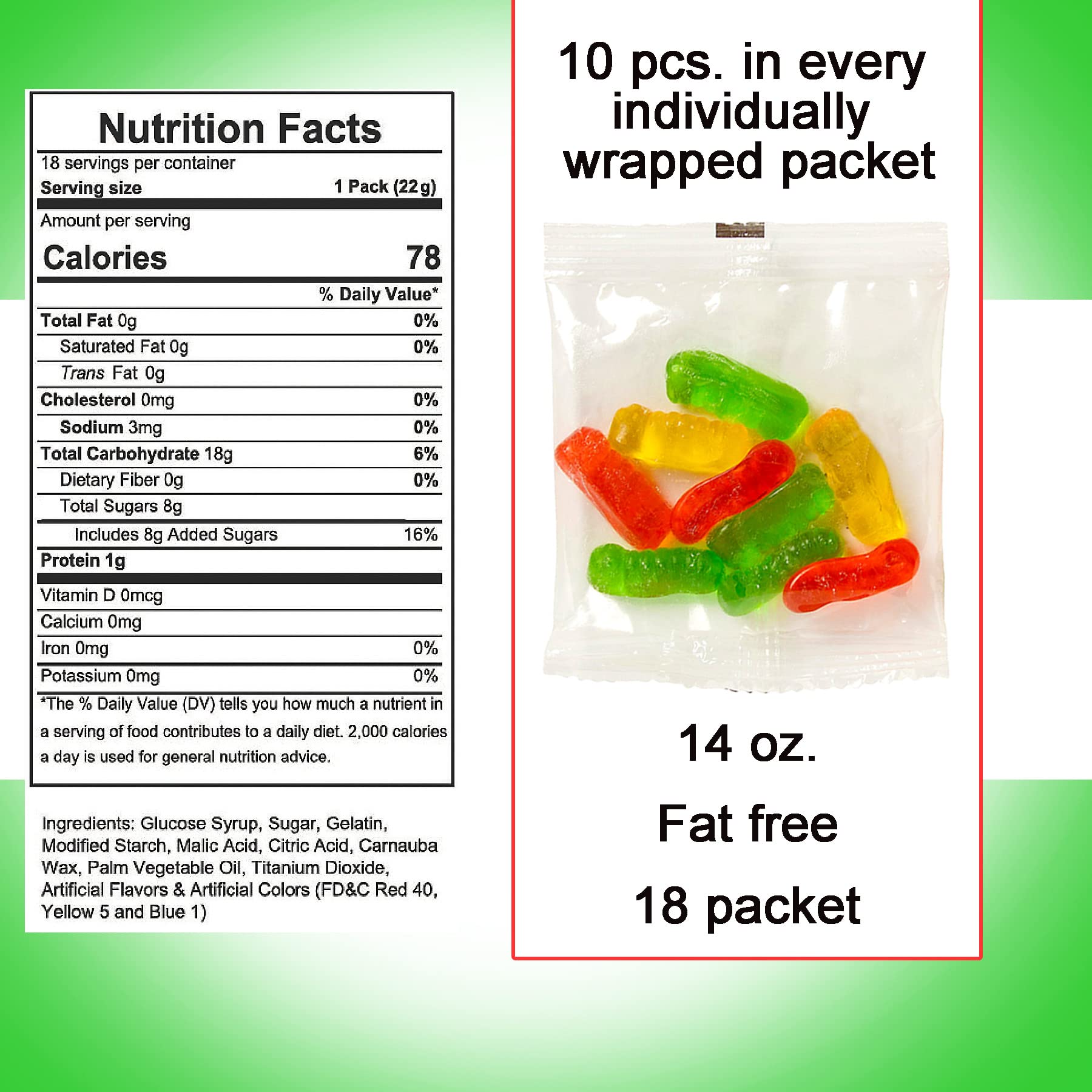 Gummy Worms - Gummy Candy Party Favors - 18 Individually Wrapped Fun Packs Spring Wriggly Worms - Gummi Easter Worms Gummies Kids Treats - Easter