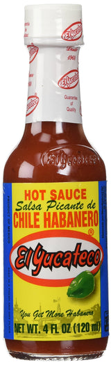 El Yucateco Red Habanero Hot Sauce, 4 Fl Oz (Pack of 4)